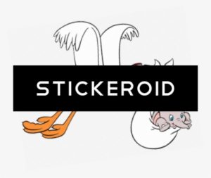 Dumbo Transported By Stork - Illustration