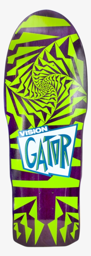 Pur/grn Stain - Vision Gator Skateboard
