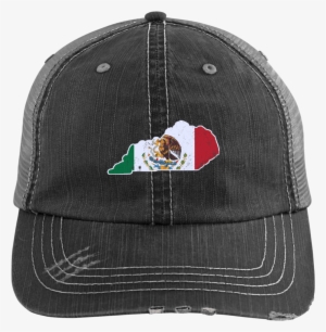 Kentucky Mexican Flag Hat Mexico Flag Hat - Distressed Unstructured Trucker Cap - Texas Fball