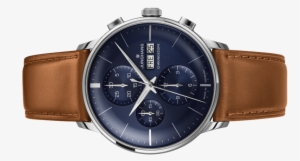 New Junghans Watch Meister Chronoscope Blue Dial Day - Junghans Meister Chronoscope Sunray Blue Dial Day Date