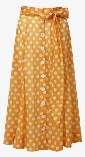 Polka Dot Orange Beach Skirt - Skirt