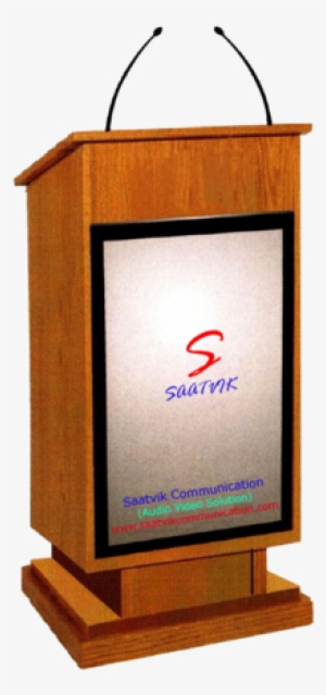 Interactive Wooden Podium Sil - Saatvik Communication
