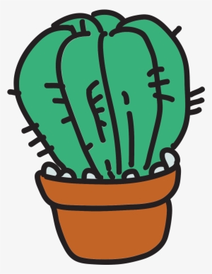 Cactus In Pot Icon - Png Cacti Doodle