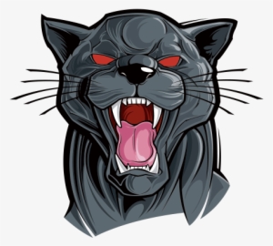 Printed Vinyl Angry Black Panther - Cool Black Panther Cat Cartoon