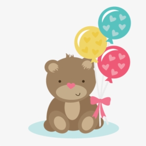 Bear Holding Balloons Svg Files For Scrapbooking Cardmaking - Bear With Balloons Png