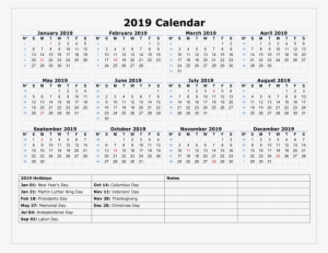2019 Indian Calendar Png Png - 2019 Calendar Printable With Holidays
