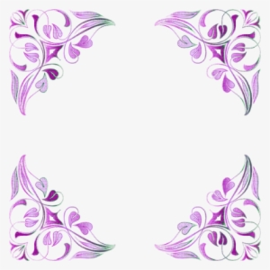 Floral Frame Purple - Purple Floral Frame Png