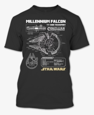 A Black T-shirt With The Shopify Logo - Millennium Falcon T Shirt