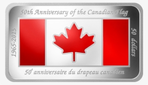 Fine Silver Coloured Rectangular Coin - Canada Flag Png