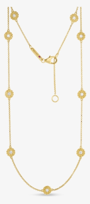 Roberto Coin Necklace With Diamond Stations - Necklace