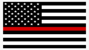 Thin Red Line Flag Decal - Black White Red Blue American Flag