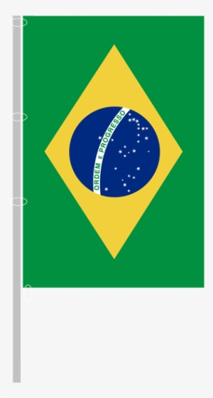 Vertical Flag With Carabiners - Flag Of Brazil