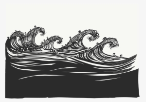 Ocean Wave Illustration For Glass Design - Canoe