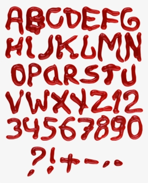 Ketchup Red Font - Transparent Red Alphabet Fonts