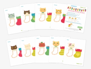 Kawaii Kittens Garland Diy Home Decorations For Free - Kittens In Socks Garland Template