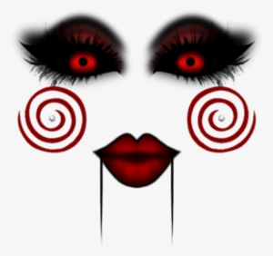 Saw Scary Girl Makeup Swirls Creepy Evil Black Shadow - Face Png Terror