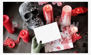 Halloween Invitation 01, Blood, Skull, Skeleton, Creep, - Masque