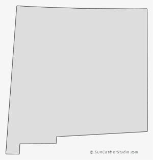 New Mexico Map Outline Shape State Stencil Clip Art - Pattern