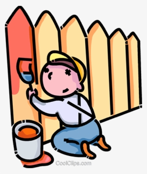 Boy Painting A Fence - Verbo Paint En Ingles