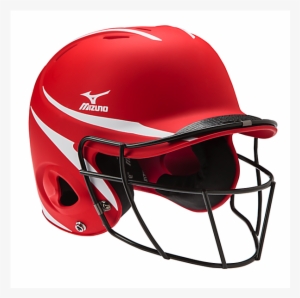 Mizuno Mbh252 Mvp Batter's Helmet W/ Face Mask Red/white - Batters Helmet