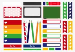 Back To School Printable Erin Condren Stickerspla - Graphic Design