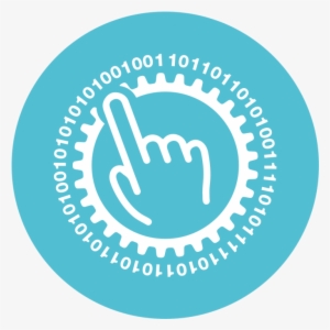 A Light Blue Circle With A Finger Pointing At Numbers - Vector Graphics