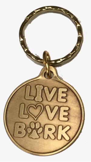 Live Love Bark Dog Bone Pet Heart Bronze Keychain Paw