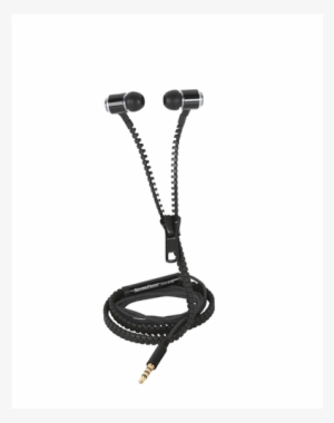 In-ear Headphones, Zipper Cord, Black - Headphones