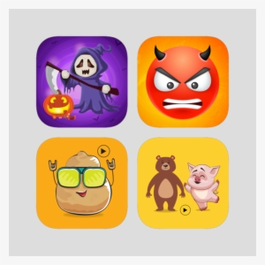Awesome Halloween Character With Devil & Mixed Emoji - Cartoon