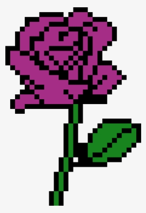 Purple Rose -aliah Palmer - Pixel Art Of Flowers