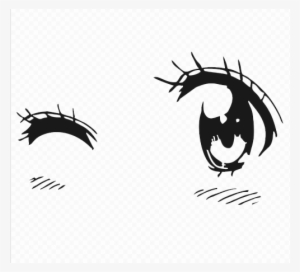 Anime Eyes Decal Quality Vinyl Decals Png Winking Clipart - Anime Vinyl Sticker For Wall