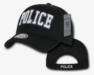 Police Air Mesh Hat - Thin Silver Line Hat