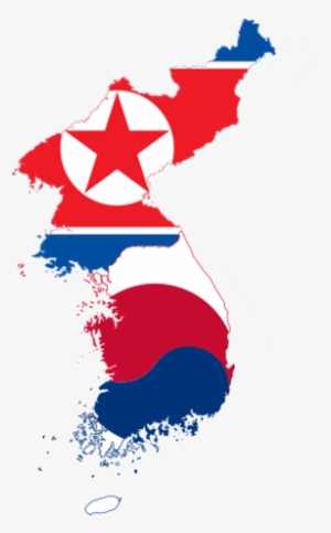 Flag-map Of Korea - North Korea Flag Map