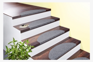 Carpet Stair Treads, Light Gray - Plank