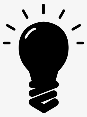 Idea Lightbulb Clipart - Light Bulb Black Png