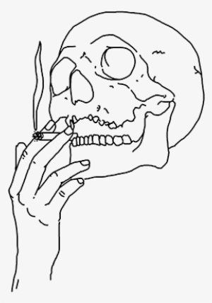 Skull Cigarette Tumblr Dead Sticker Freetoedit - Smoking Aesthetic Drawing