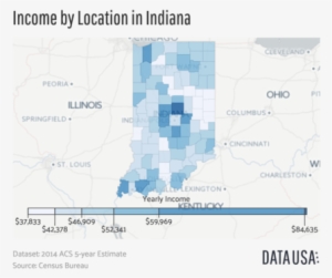 Median Household Income In Indiana - Indiana Median Income By County
