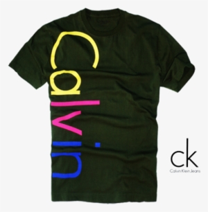 ~calvin Klein Ckj Green Roundneck Printed Tshirt Colorful - Active Shirt