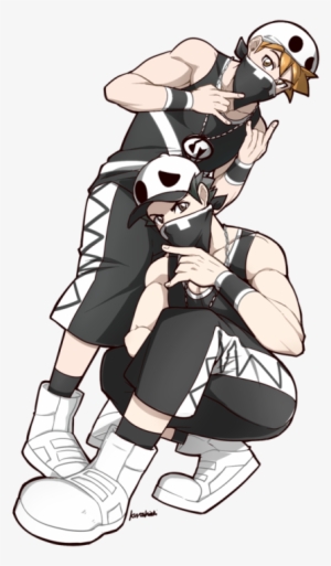 Banner Black And White Stock Outfit Tumblr Red And - Pokemon Team Skull Outfit