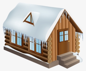 House With Snow Clipart 13 - Cabin In Winter Clipart Png