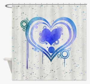 Abstract Watercolor Heart 1 Shower Curtain - Abstract Watercolor Heart 4 Shower Curtain