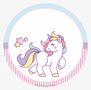 Tag Redonda Personalizada Gratis Unicornio