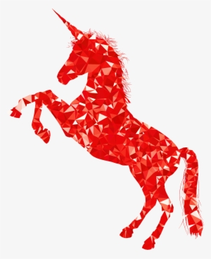 Unicorn Clipart Red - Red Unicorn