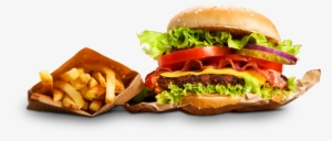 Sandybottom - Burger And Fries Png
