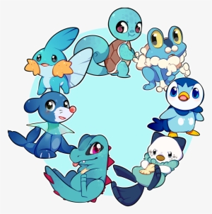 All Of Them Together Because Why Not Right ٩ - All 7 Water Starters