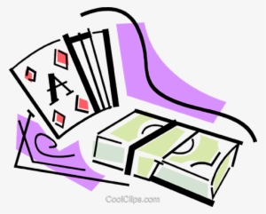 Playing Cards And A Stack Of Money Royalty Free Vector - Illustration