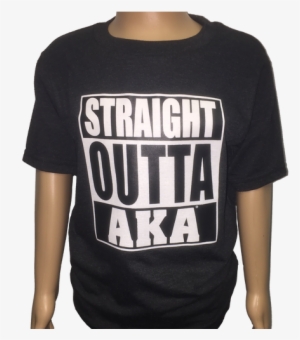 Youth "straight Outta Aka" Black T-shirt - Cool Straight Outta Detroit Novelty T-shirt