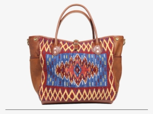 8157 Blanket Tote W Strap Saltillo Diamond
