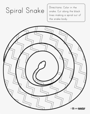 Spiral Snake Free Printable - Spiral Cut Snake Coloring