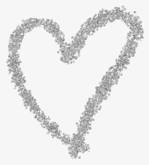 Silver Glitter Heart Web Flair Graphic - Cross-stitch
